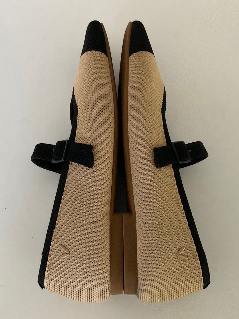 VIVAIA Margot Mary-Jane Square-Toe Ballet Flats Nude Peach/Black Size EU 39.5 - Picture 9 of 11
